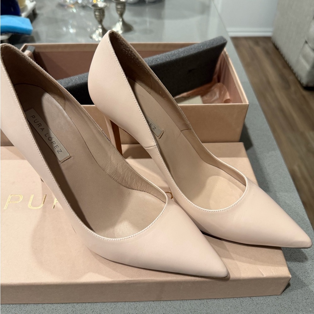 Pura Lopez Blush Pink Heels